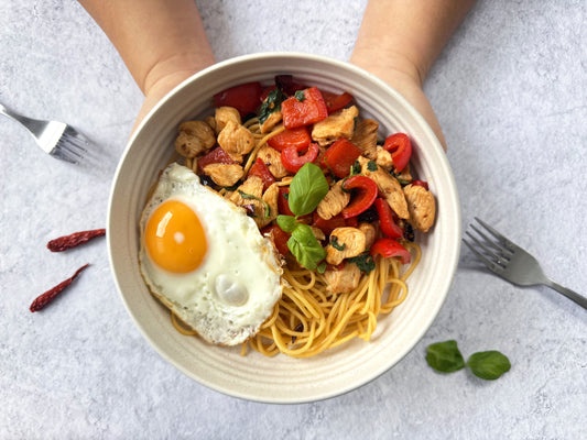 Spicy basil chicken front part